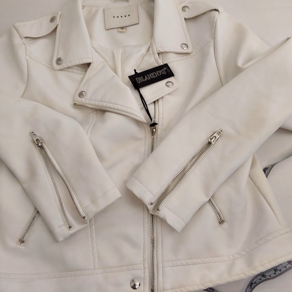 Blank NYC White Leather Moto Jacket - Picture 10 of 12